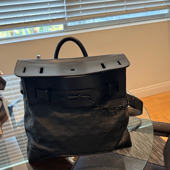 Louis Vuitton Black Leather Steamer Bag - Picture 1 of 6